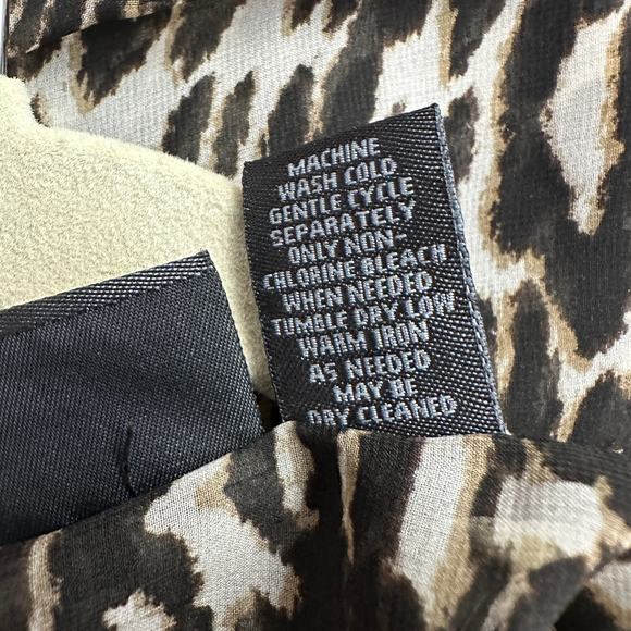 Chicos Additions Womens Pullover Top Size 3 US XL Animal Print Sheer Cheetah - Picture 4 of 7